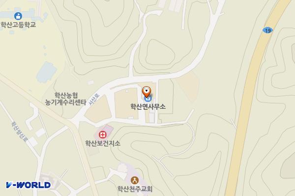 학산면사무소 위치 지도 — 충청북도 영동군 학산면 서산로 76