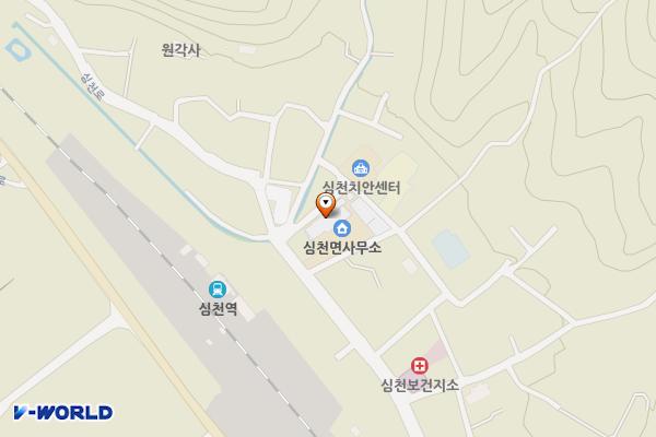 심천면사무소 위치 지도 — 충청북도 영동군 심천면 심천로 104