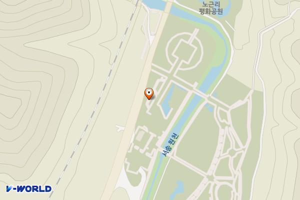노근리평화공원(공원 주차장 화장실) 위치 지도 — 충청북도 영동군 황간면 목화실길7