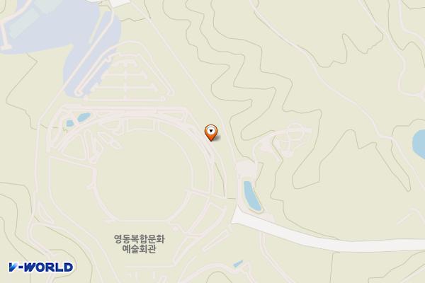 레인보우힐링광장 화장실 위치 지도 — 충청북도 영동군 영동읍 매천리 205-2