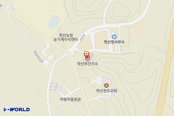 학산보건지소 위치 지도 — 충청북도 영동군 학산면 서산로 68