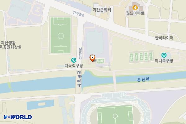 괴산문화체육센터 화장실 위치 지도 — 충청북도 괴산군 괴산읍 임꺽정로 99-15