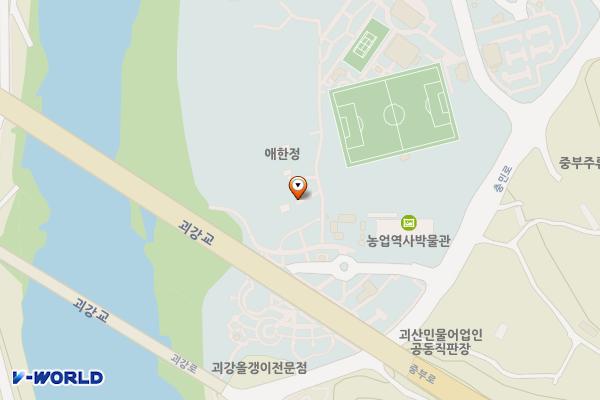 괴산관광지공용주차장 위치 지도 — 충청북도 괴산군 괴산읍 충민로검승1길 26