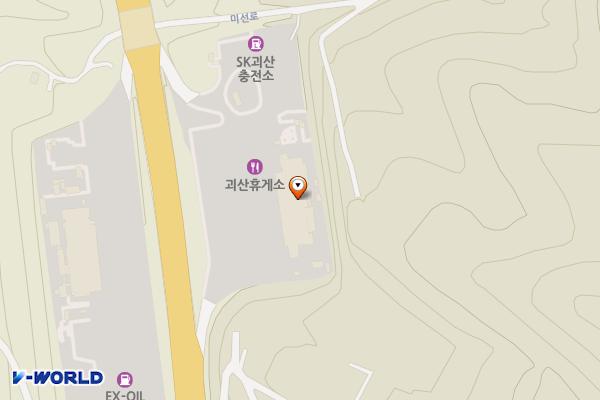 괴산(양평)휴게소 위치 지도 — 충청북도 괴산군 장연면 중부내륙고속도로 204