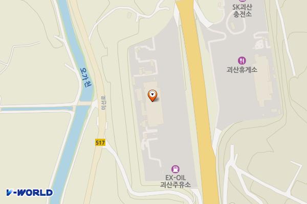 괴산(창원)휴게소 위치 지도 — 충청북도 괴산군 장연면 중부내륙고속도로 205