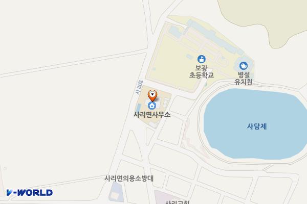 사리면사무소 화장실 위치 지도 — 충청북도 괴산군 사리면 사리로 242