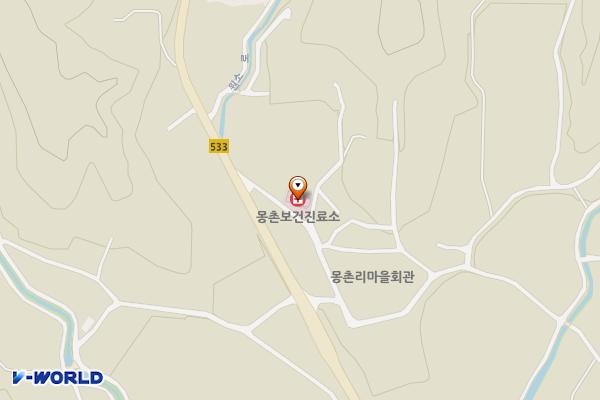몽촌보건진료소 위치 지도 — 충청북도 괴산군 소수면 원소로몽촌1길 9