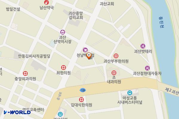 재래시장공중화장실 위치 지도 — 충청북도 괴산군 괴산읍 읍내로14길 9-5