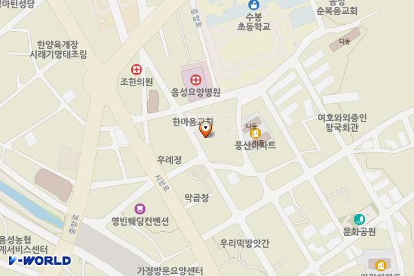 음성시장 고객지원센터 위치 지도 — 충청북도 음성군 음성읍 문화1길 14