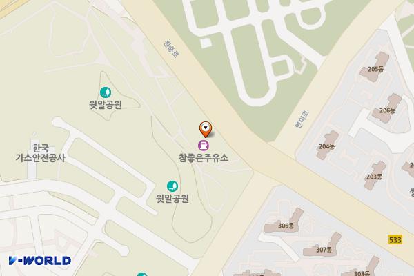 충북혁신도시 6호근린공원 화장실 위치 지도 — 충청북도 음성군 맹동면 동성리 528