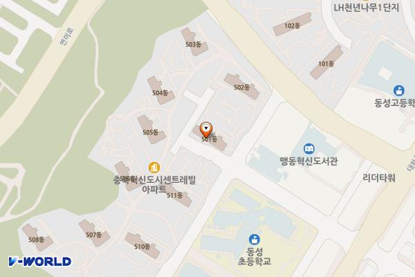 충북혁신도시 4호근린공원 화장실 위치 지도 — 충청북도 음성군 맹동면 학예로 55