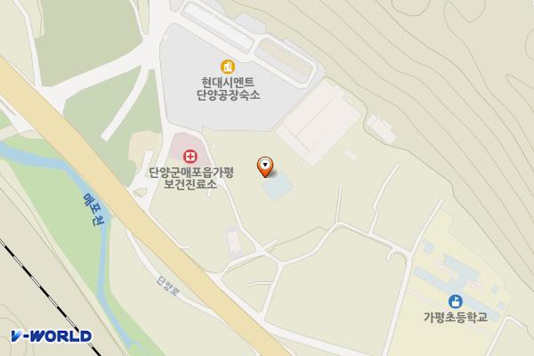 가평게이트볼장 위치 지도 — 충청북도 단양군 매포읍 가평10길 21