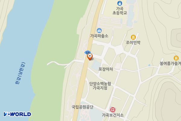 사평화장실 위치 지도 — 충청북도 단양군 가곡면 남한강로 520