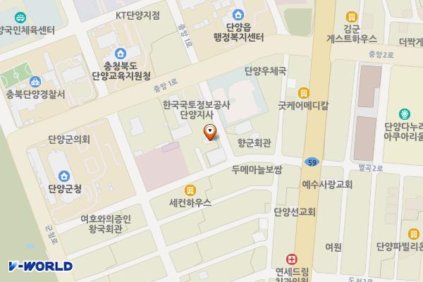 단양군산림조합 위치 지도 — 충청북도 단양군 단양읍 별곡1로 25