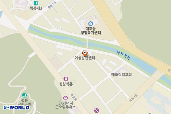 매포여성발전센터 2층 위치 지도 — 충청북도 단양군 매포읍 평동3길 19
