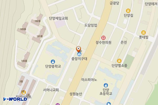 단양경찰서 중앙지구대 위치 지도 — 충청북도 단양군 단양읍 삼봉로 259