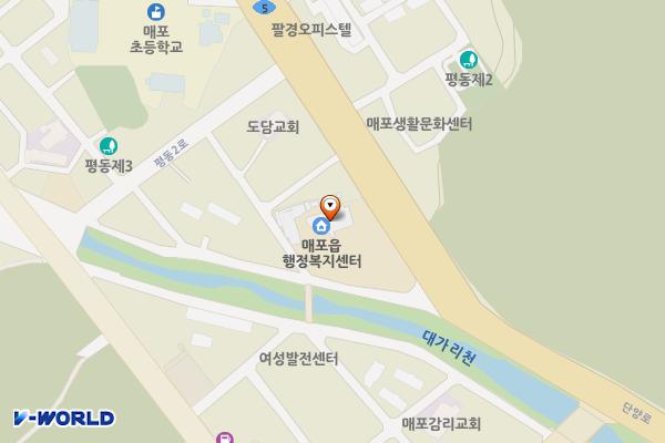 매포읍사무소 위치 지도 — 충청북도 단양군 매포읍 평동14길 12
