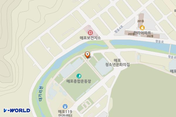 매포생활체육공원 위치 지도 — 충청북도 단양군 매포읍 평동4로 91