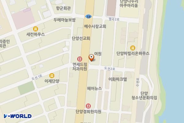 단양신협 위치 지도 — 충청북도 단양군 단양읍 삼봉로 302