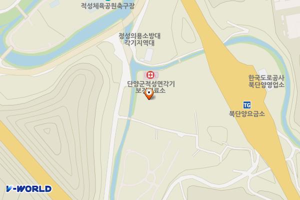 흰여울권역 다목적회관 위치 지도 — 충청북도 단양군 적성면 금수산로 7-1