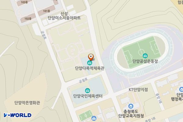 다목적체육관  1층 위치 지도 — 충청북도 단양군 단양읍 별곡3로 19