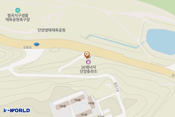 SK행복충전 단양충전소 위치 지도 — 충청북도 단양군 단양읍 삼봉로 407