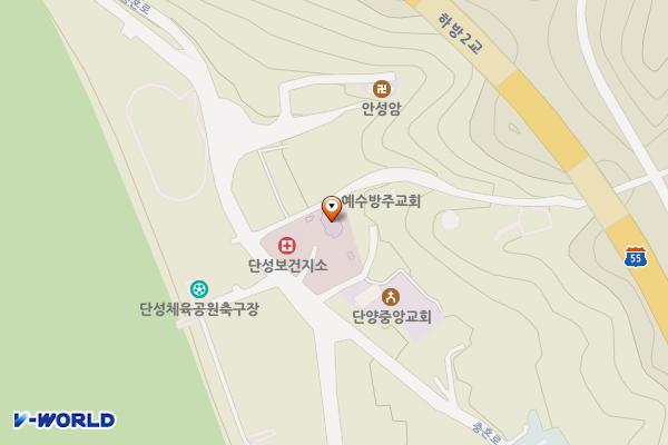 단성보건지소 위치 지도 — 충청북도 단양군 단성면 충혼로 52-1