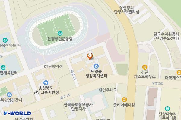 단양읍사무소 2층 위치 지도 — 충청북도 단양군 단양읍 중앙1로 35