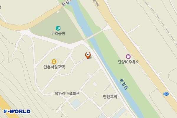 북하리 비석공원 위치 지도 — 충청북도 단양군 단성면 북하2길 3