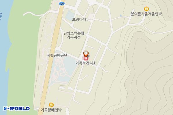 가곡보건지소 위치 지도 — 충청북도 단양군 가곡면 사평1길 9-2