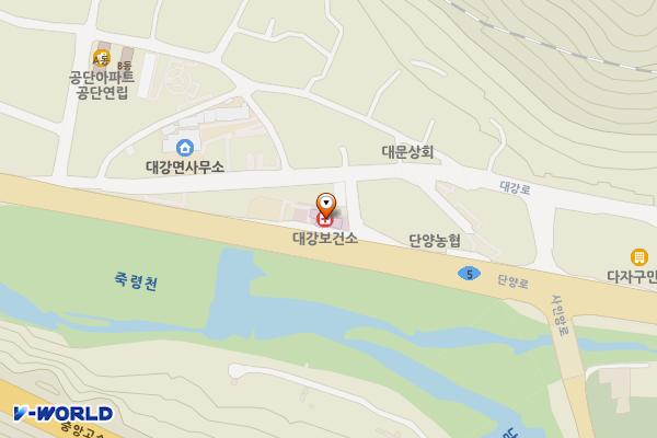대강보건지소 위치 지도 — 충청북도 단양군 대강면 단양로 176