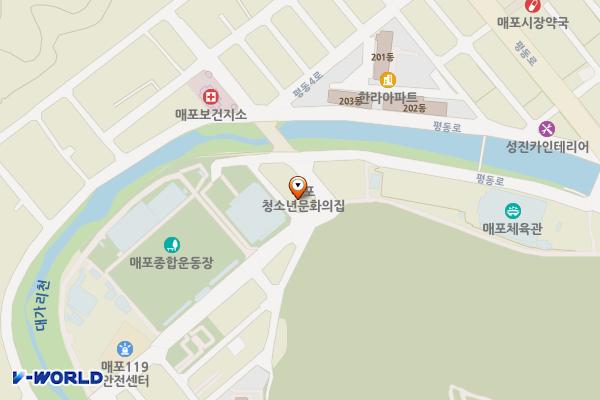 매포청소년문화의집 위치 지도 — 충청북도 단양군 단양읍 평동4로 107