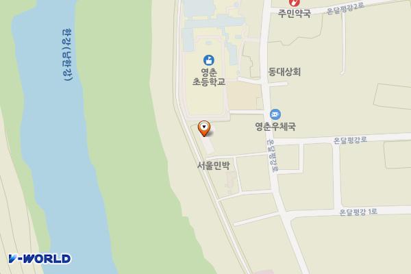 온달문화복지회관(1층) 위치 지도 — 충청북도 단양군 영춘면 온달평강로 63