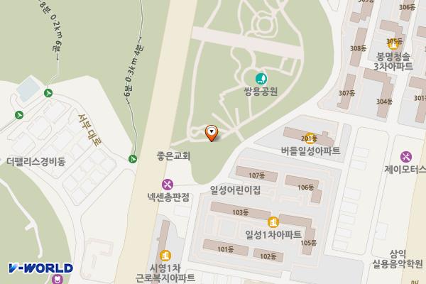 쌍용공원 화장실 위치 지도 — 충청남도 천안시 서북구 봉서1길 13
