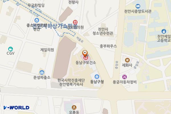 동남구 보건소 지하1층 화장실 위치 지도 — 충청남도 천안시 동남구 버들로 34