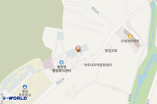 아우내도서관 1층 화장실 위치 지도 — 충청남도 천안시 동남구 병천면 병천2로 57-2