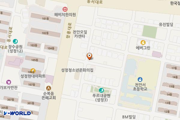 씨유 천안성정중앙점 개방화장실 위치 지도 — 충청남도 천안시 서북구 서부17길 9 (성정동)