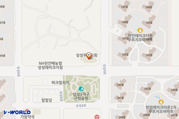영웅마트 성성점 개방화장실 위치 지도 — 충청남도 천안시 서북구 성성6로 97 (성성동)