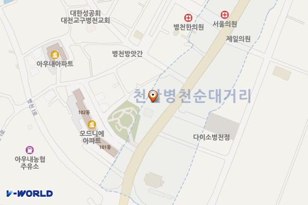 병천순대시장 화장실 위치 지도 — 충청남도 천안시 동남구 병천면 아우내순대길 19