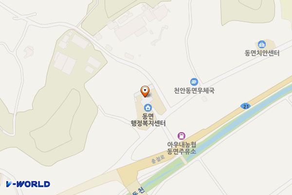 동면 행정복지센터 위치 지도 — 충청남도 천안시 동남구 동면 동산1길 15