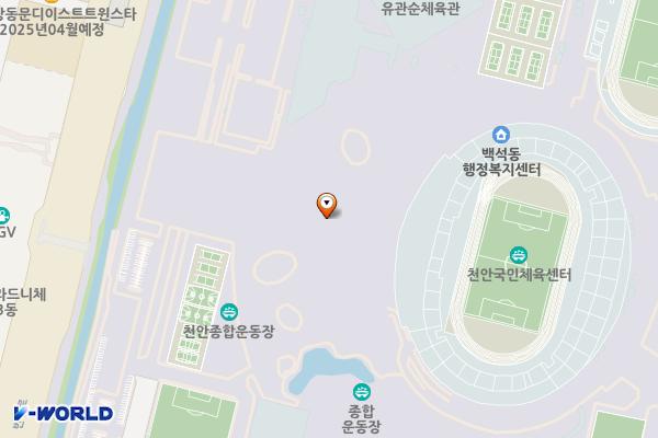 종합운동장 시민체육공원 1(풋살장 옆 화장실) 위치 지도 — 충청남도 천안시 서북구 번영로 208