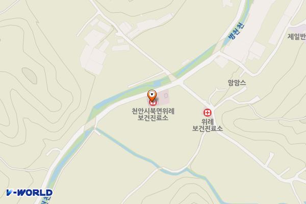 위례보건진료소 화장실 위치 지도 — 충청남도 천안시 동남구 북면 대평1길 108 (대평리)