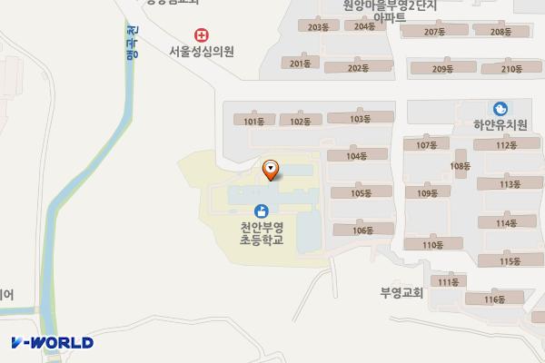 천안부영초등학교 4층 위치 지도 — 충청남도 천안시 동남구 목천읍 삼성5길 22-14