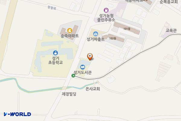 성거도서관 1층 화장실 위치 지도 — 충청남도 천안시 서북구 성거읍 천흥3길 3