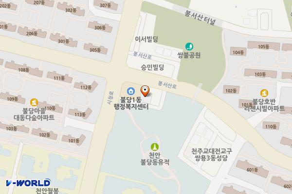불당동우체국 위치 지도 — 충청남도 천안시 서북구 봉서산로 66, 불당동우체국 (불당동)