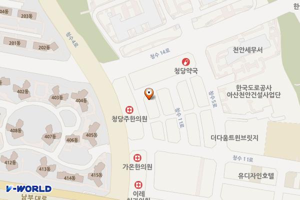 정우법조 위치 지도 — 충청남도 천안시 동남구 청수9로 15