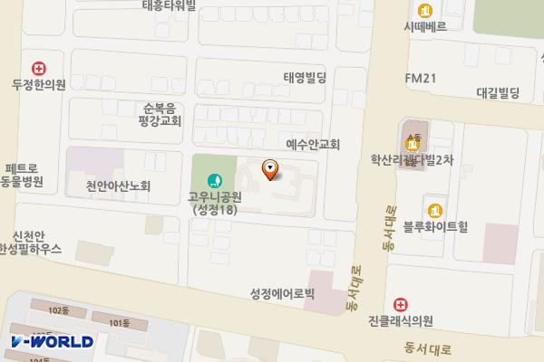 성정평생학습관 1층 화장실 위치 지도 — 충청남도 천안시 서북구 성정중4길 29