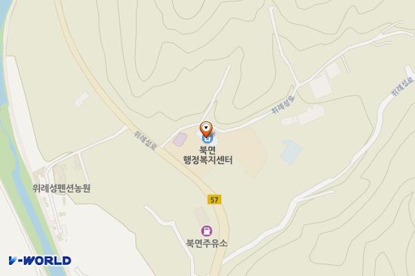 북면보건지소 화장실 위치 지도 — 충청남도 천안시 동남구 북면 위례성로 724