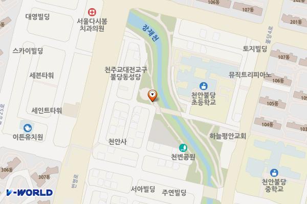 천변공원 화장실 위치 지도 — 충청남도 천안시 서북구 불당12길 20