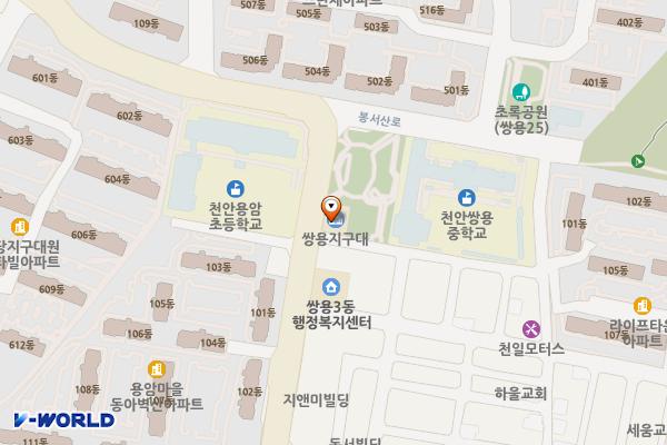 쌍용지구대 위치 지도 — 충청남도 천안시 서북구 쌍용12길 3